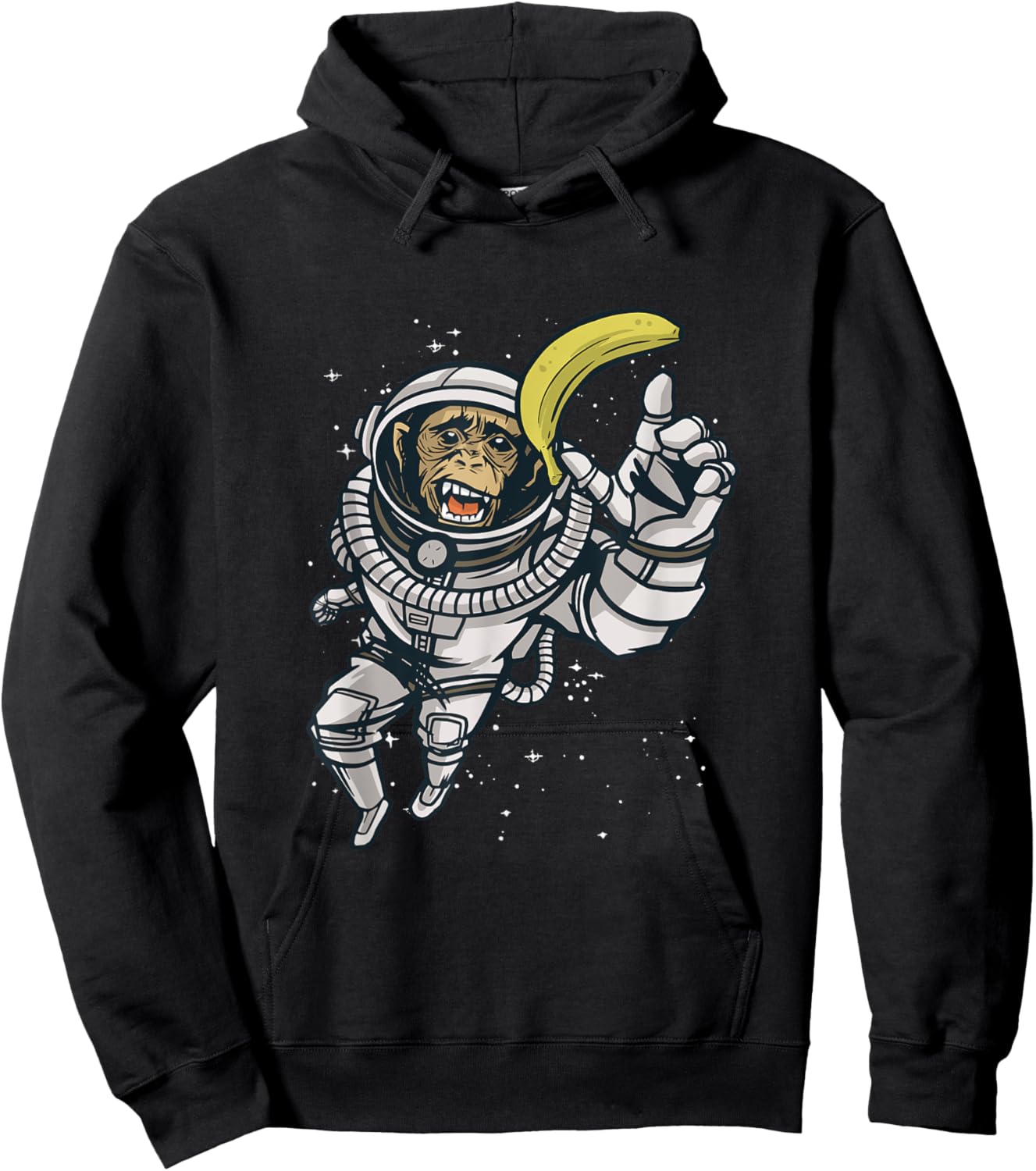 Funny Astronaut Monkey Chimpanzee Chimp Space Humor Meme Hoodie - Hoodie | Black