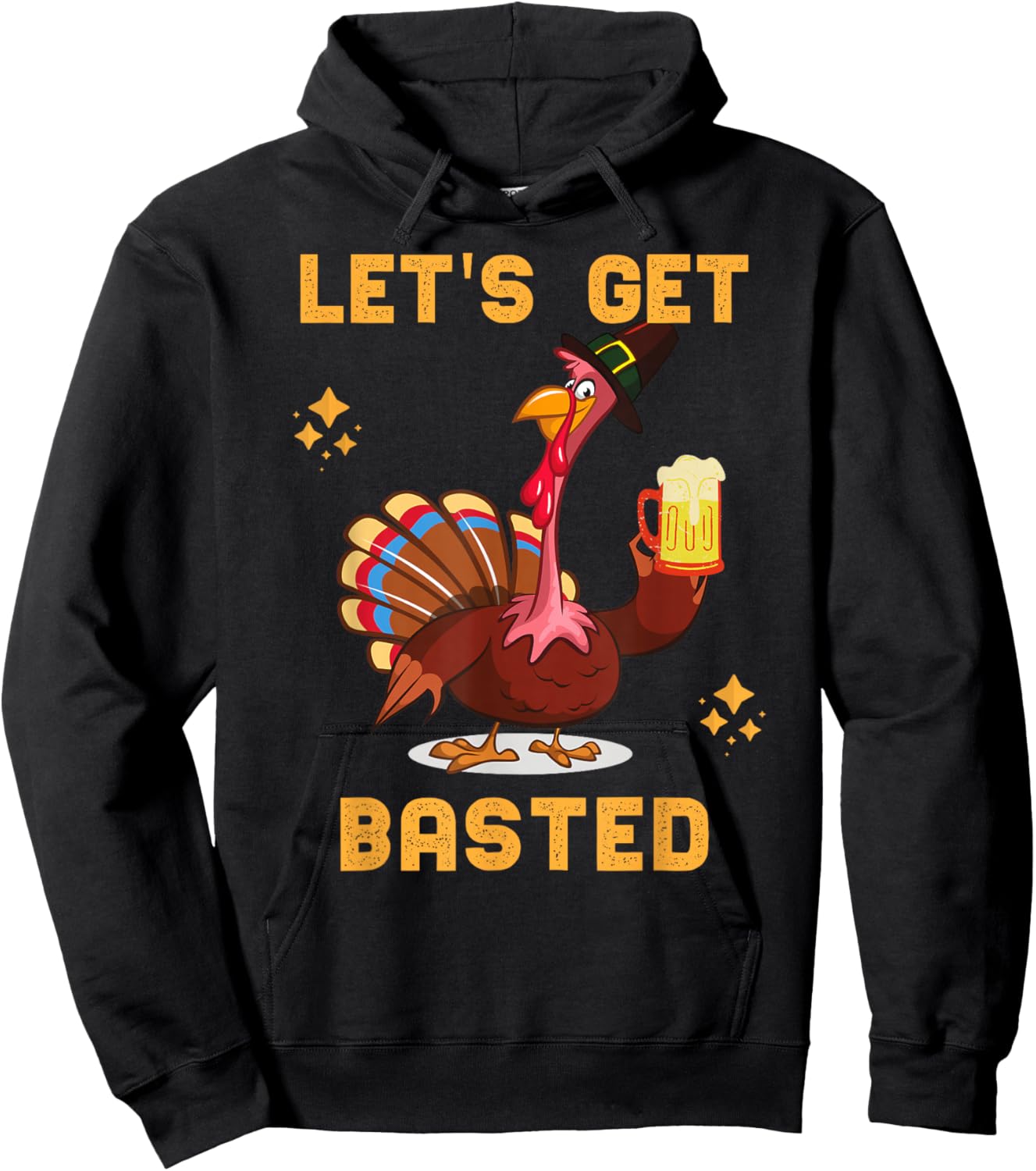 Funny Thanksgiving Turkey Beer Drinking Party Costume Hoodie - Hoodie | Black