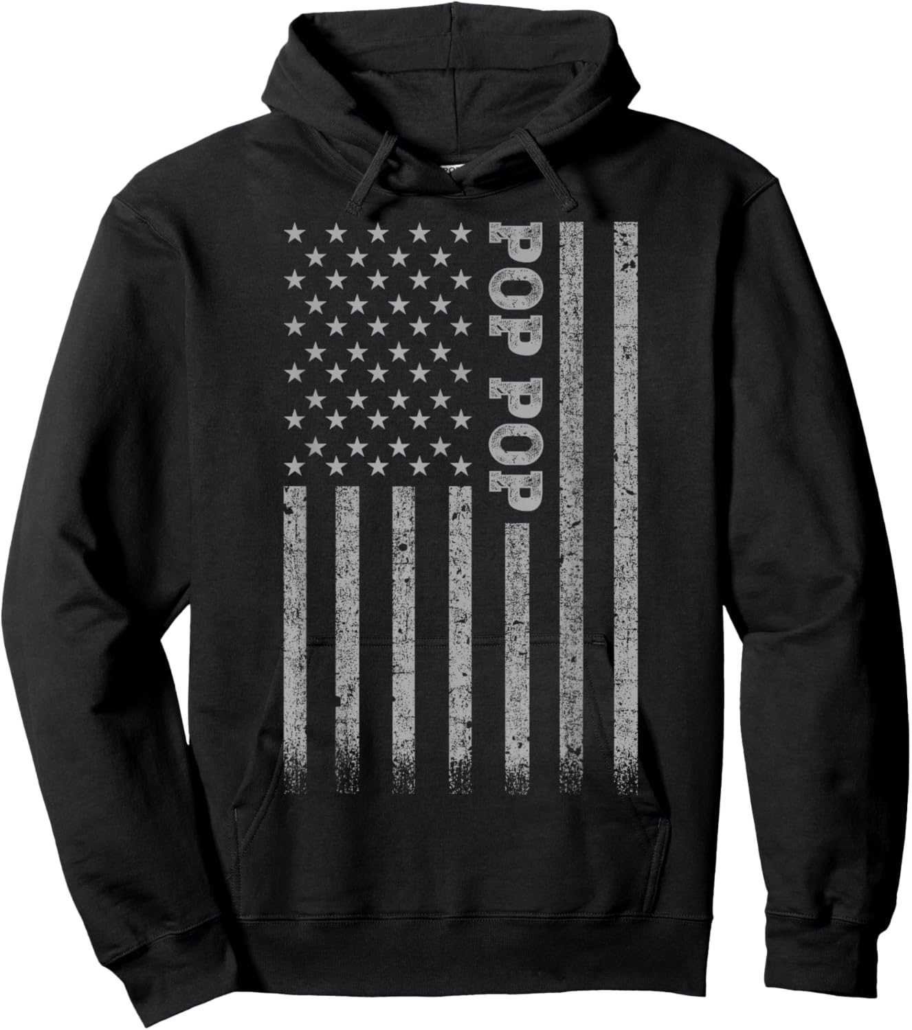 Gifts For Pop Pop Pop Pop American Flag Hoodie - Hoodie | Black