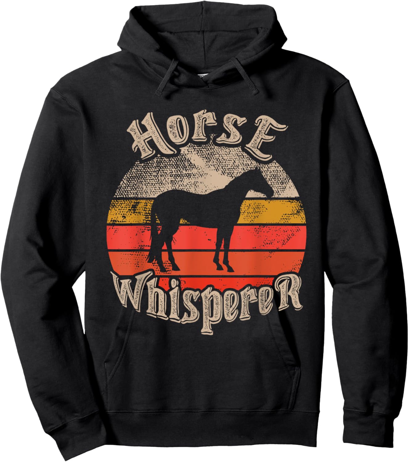 Horse Whisperer Funny lovers theme vintage sunset cute Hoodie - Hoodie | Black