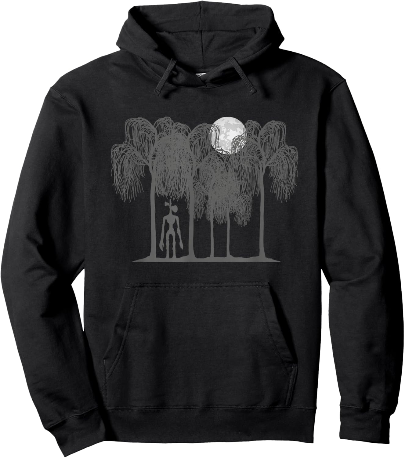 Supernatural White Full Moon and UFO Cryptkins Siren Head Hoodie - Hoodie | Black