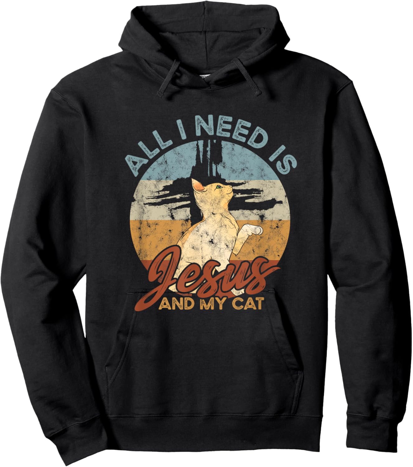 All I need is Jesus and my cat - Faith in Christ Men Women Hoodie - Hoodie | Black
