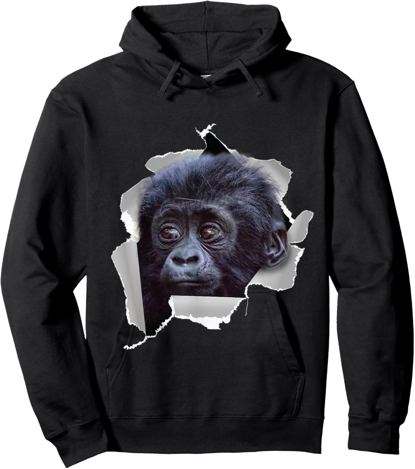Funny Monkey Gorillas Baby Gorilla Face Costume Hoodie - Hoodie | Black