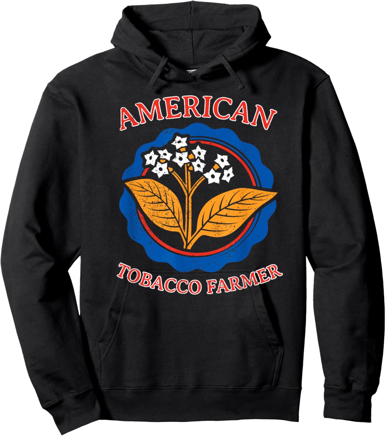 American Tobacco Farmer Leaf Grower Weed Agriculture Farming Hoodie - Hoodie | Black