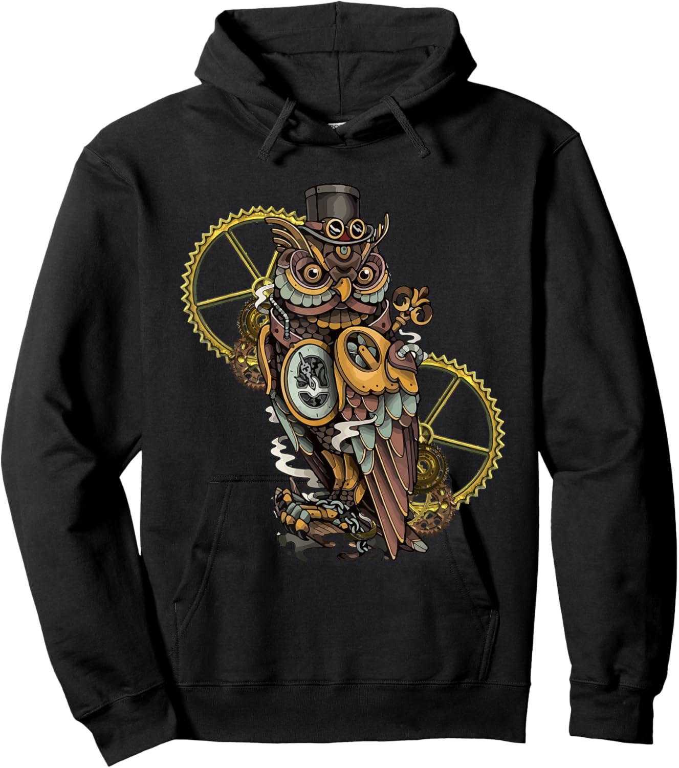 Steampunk Owl Art Bird Lovers Hoodie - Hoodie | Black