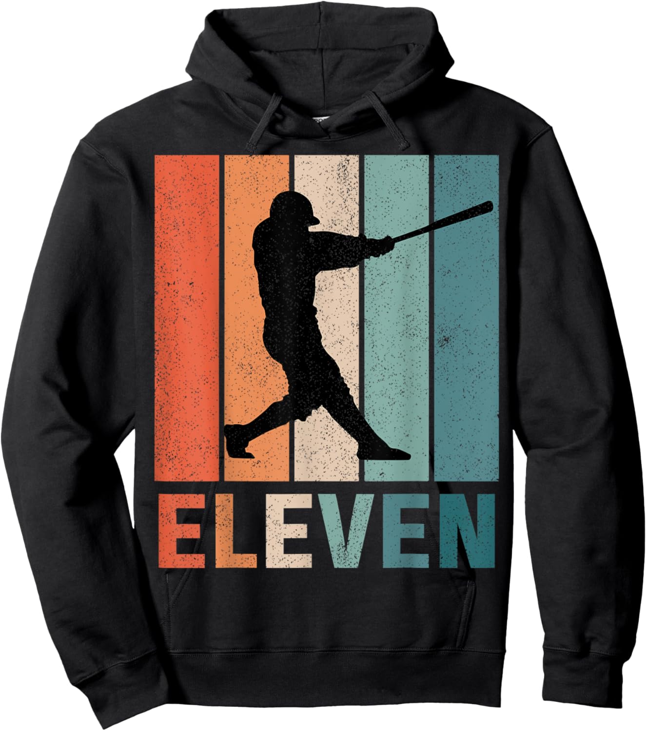 11th Birthday Retro Baseball Player Boys Kids 11 Years Old Hoodie - Hoodie | Black