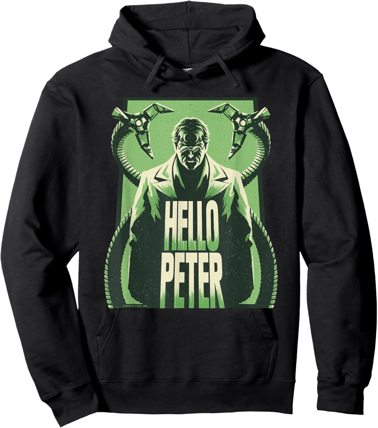Marvel Spider-Man: No Way Home Doc Ock Tentacles Hello Peter Hoodie - Hoodie | Black