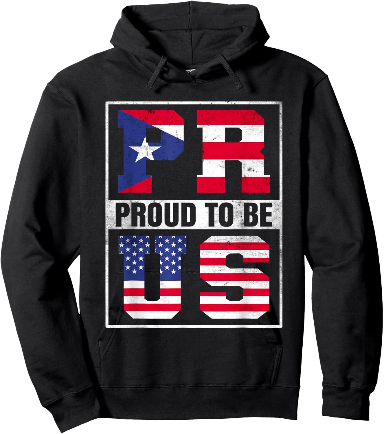 Proud Boricua American Mix America and Puerto Rico Heritage Hoodie - Hoodie | Black