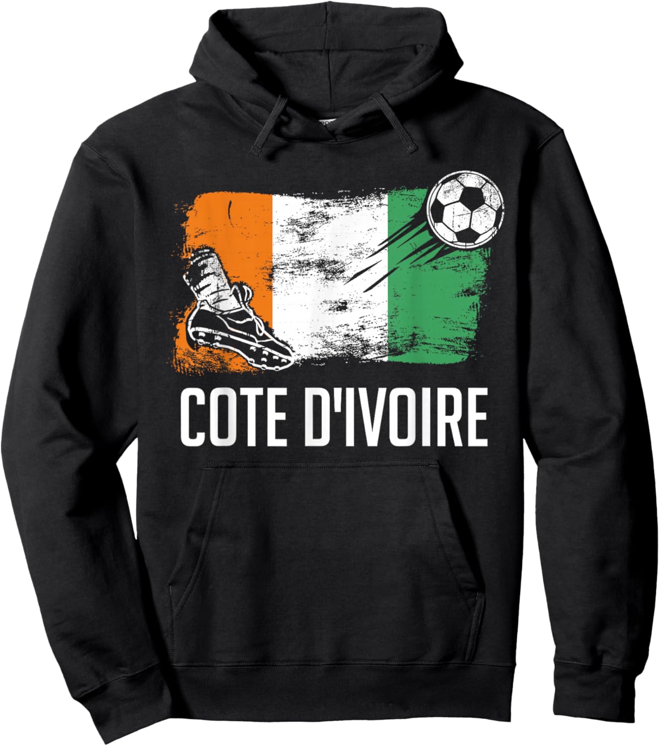 Cote d'Ivoire Flag Jersey Cote d'Ivoire Soccer Team Hoodie - Hoodie | Black