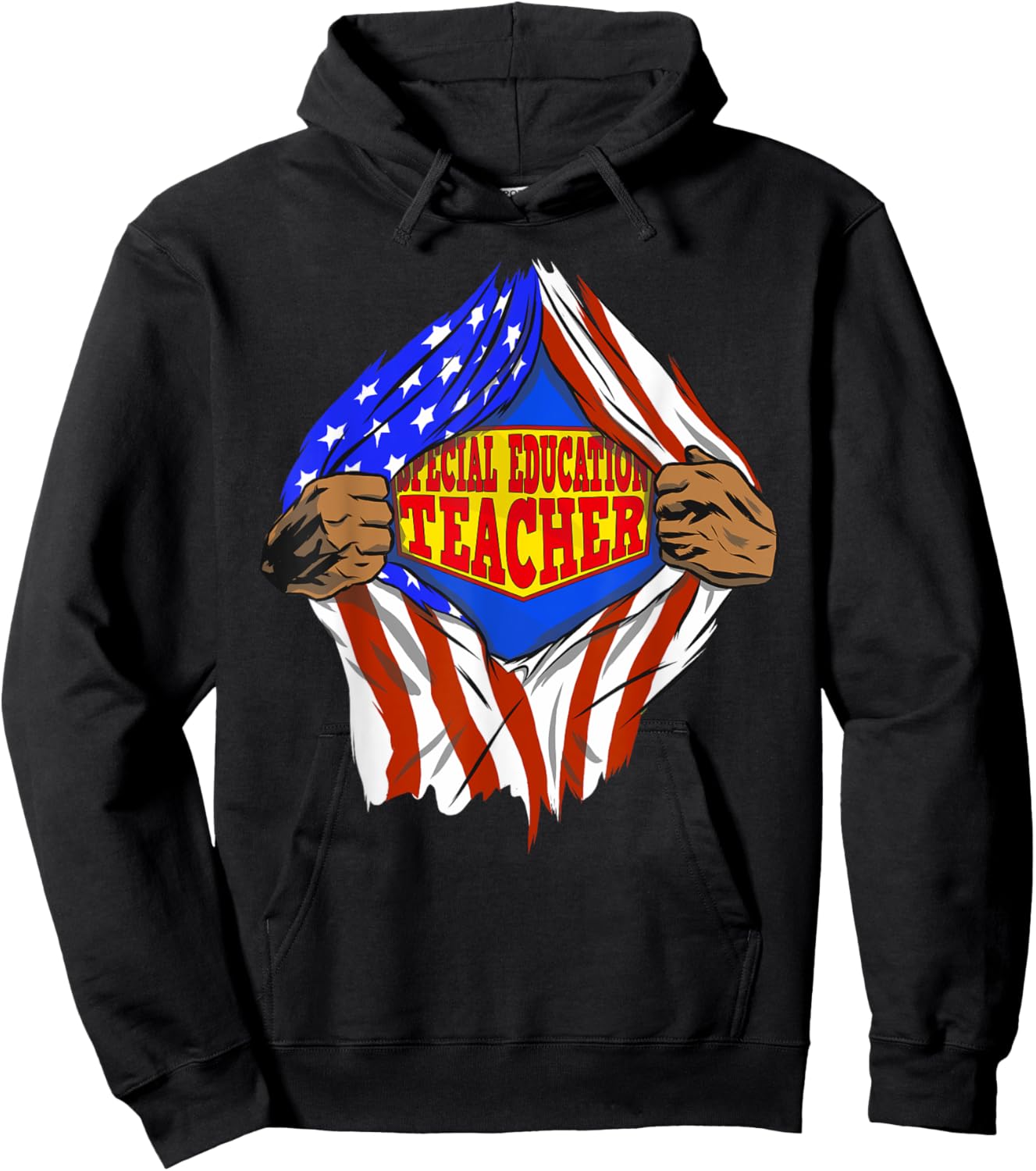 Funny Super Special Education Teacher Hero Job Men Women Hoodie - Hoodie | Black