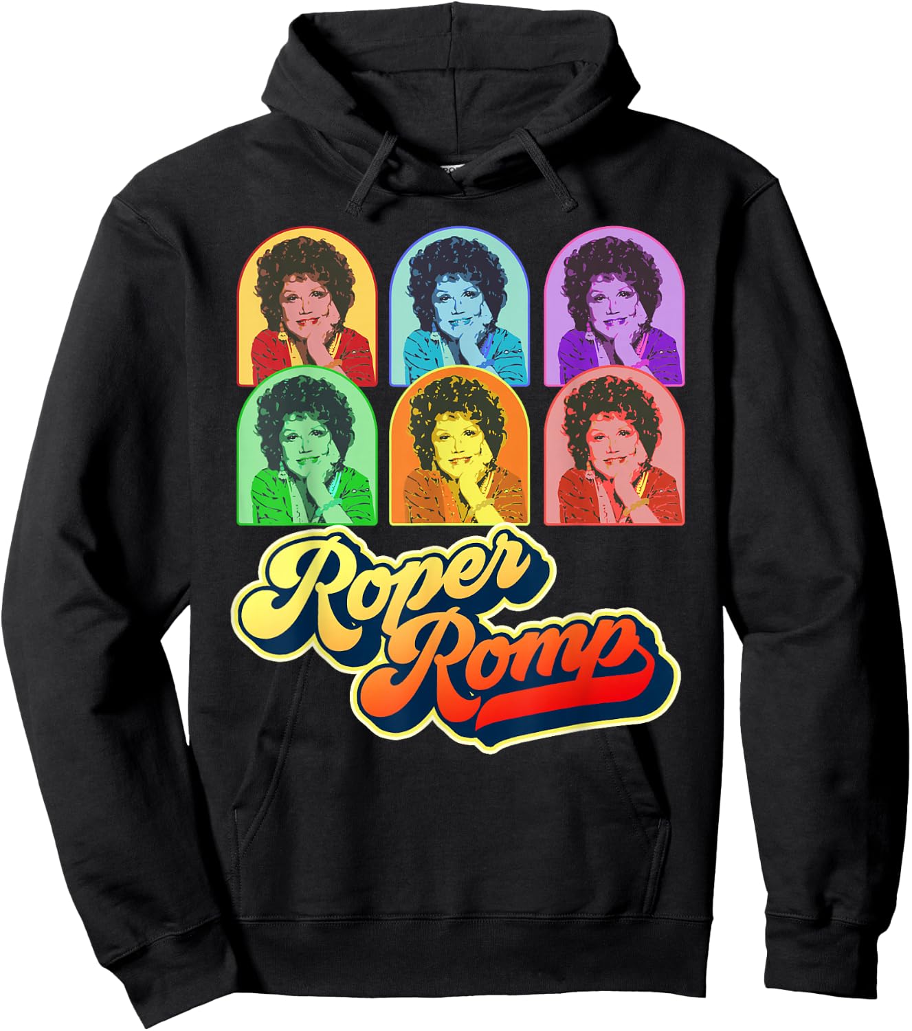 Roper Romp Pop Art Mrs. Roper Three's Company Retro Hoodie - Hoodie | Black