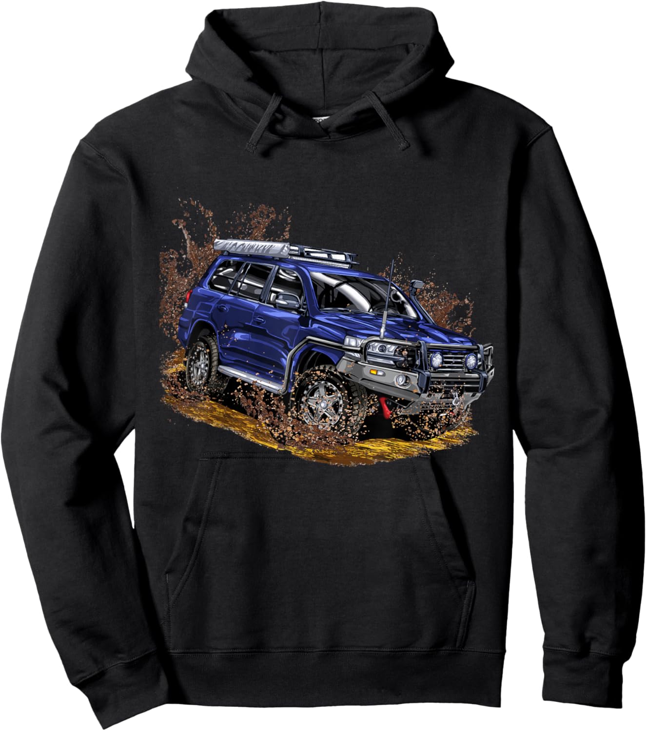 Offroad Land Vehicle Truck 4x4 4wd Cruiser Adventure Dirt Hoodie - Hoodie | Black