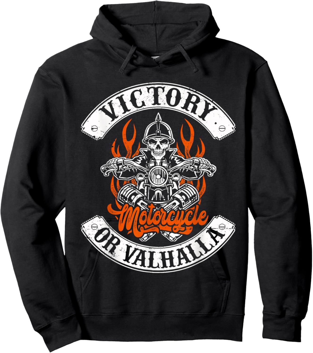 Motorcycle Norse Viking Victory Or Valhalla Men Dad Hoodie - Hoodie | Black
