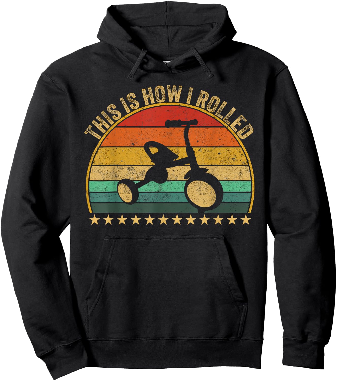 This Is How I Rolled 70s 80s Nostalgic Big Tricycle Wheel Hoodie - Hoodie | Black