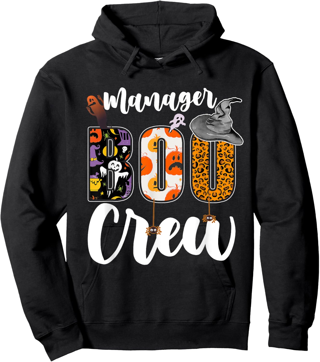 Manager Boo Crew Halloween Matching Executive Hoodie - Hoodie | Black
