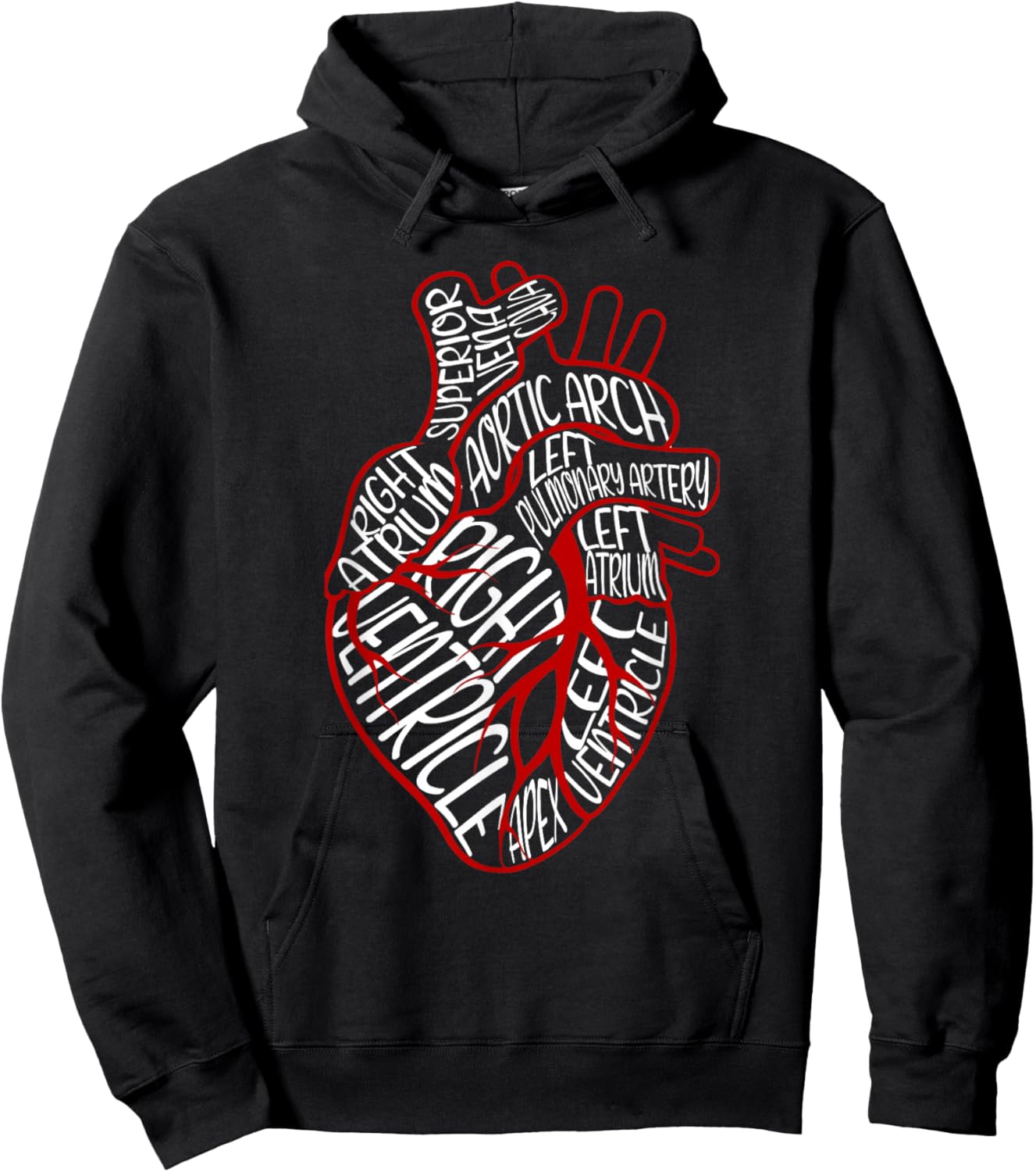 Anatomical Heart Medical Parts of Heart For Cardiologist Hoodie - Hoodie | Black
