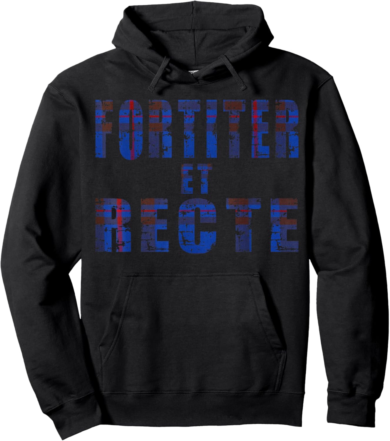 Clan Elliott Motto, Fortiter et Recte Elliot family tartan Hoodie - Hoodie | Black