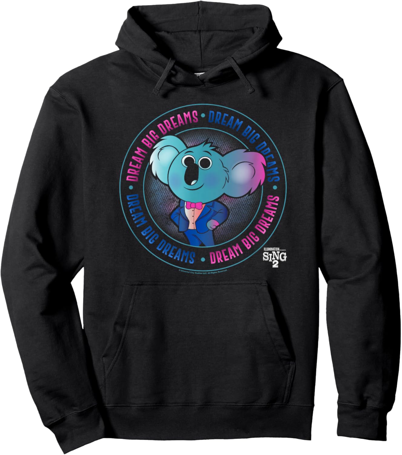 Sing 2 Buster Moon Dream Big Dreams Circle Badge Hoodie - Hoodie | Black