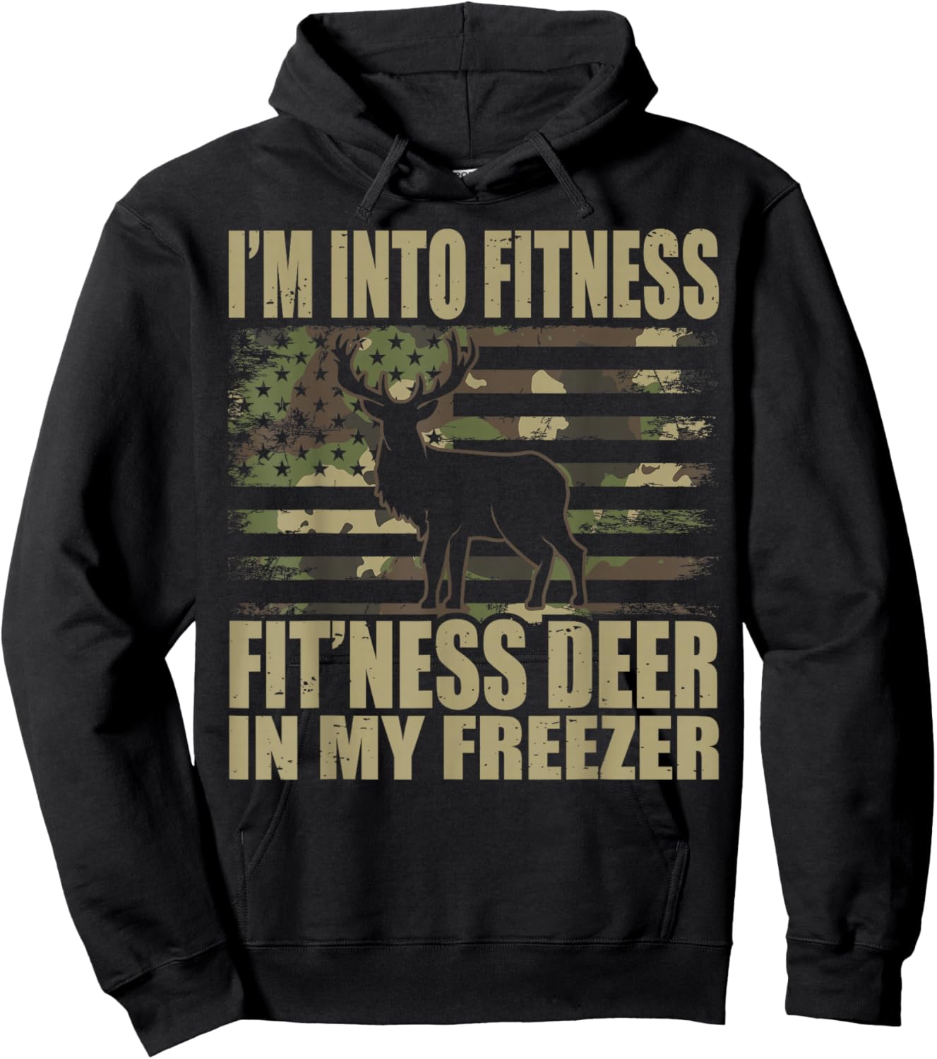 Hunting I'm Into Fitness Fit'ness Deer in My Freezer Small Hoodie - Hoodie | Black