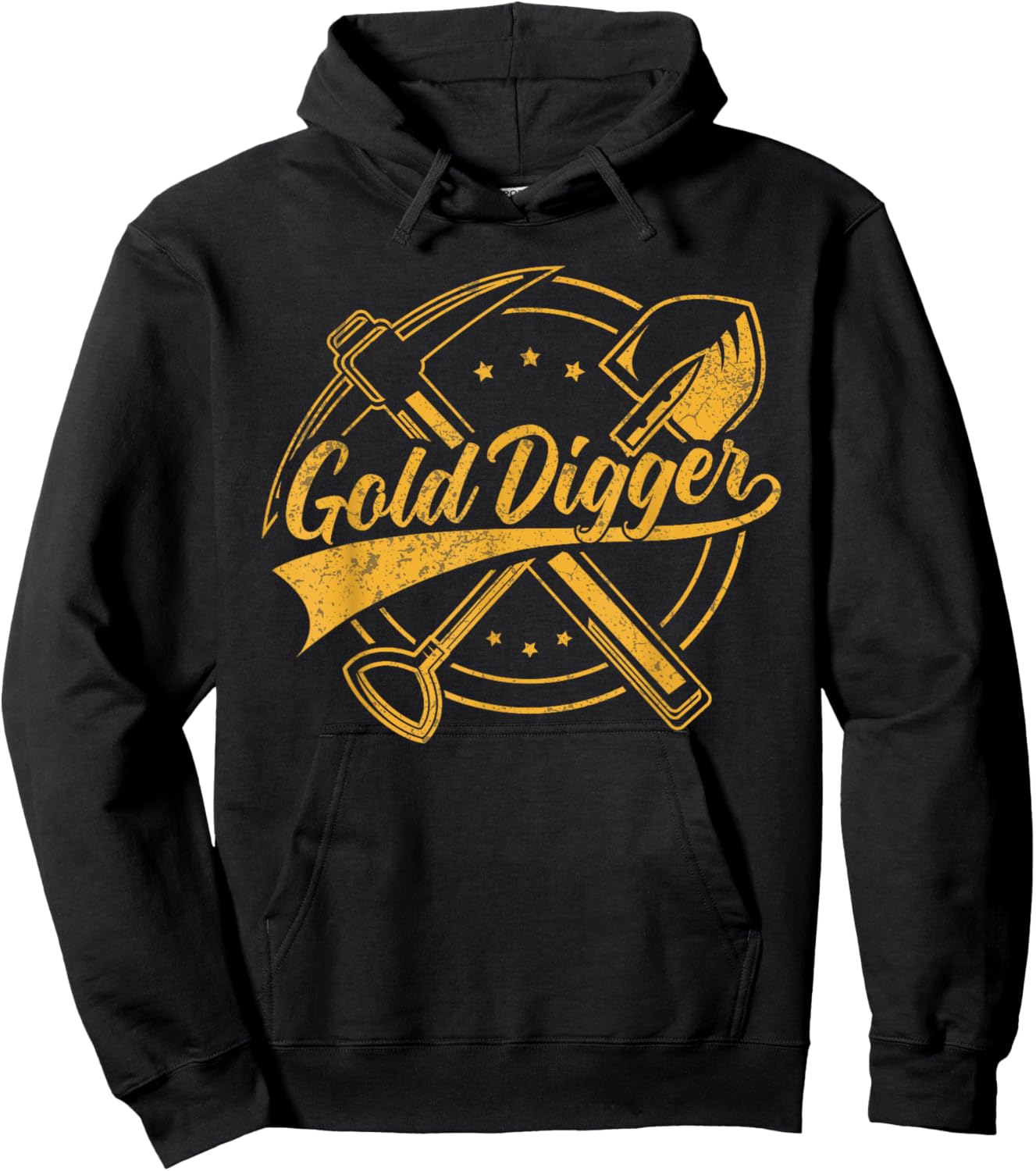 Gold plaque with crossed pick and shovel gold digger Hoodie - Hoodie | Black