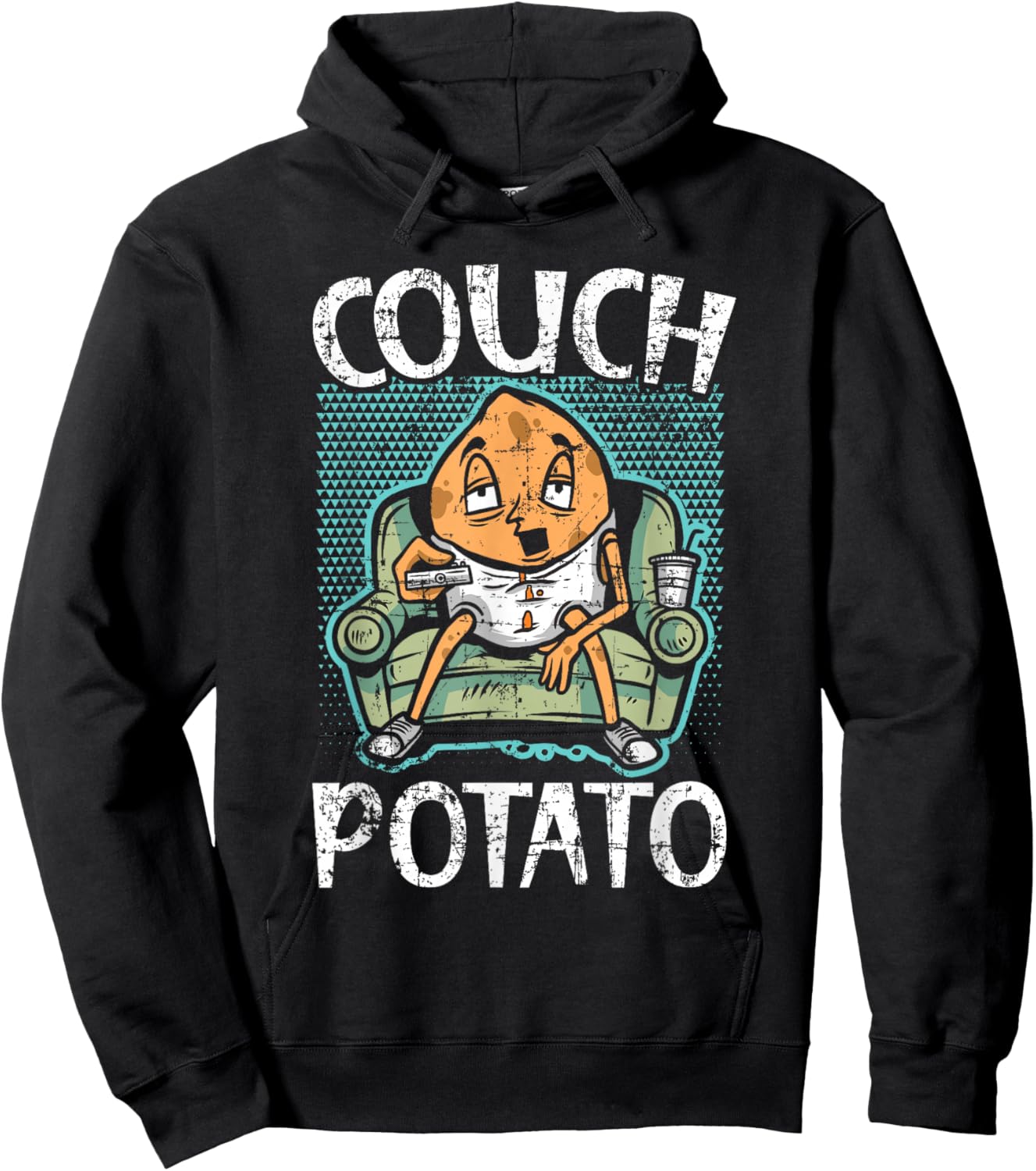 Couch Potato Spud Life Vegan French Fries Tater Tots Hoodie - Hoodie | Black