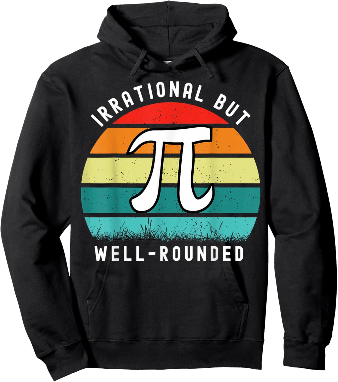 Retro Irrational But Well Rounded Pi Day Celebration Math Hoodie - Hoodie | Black
