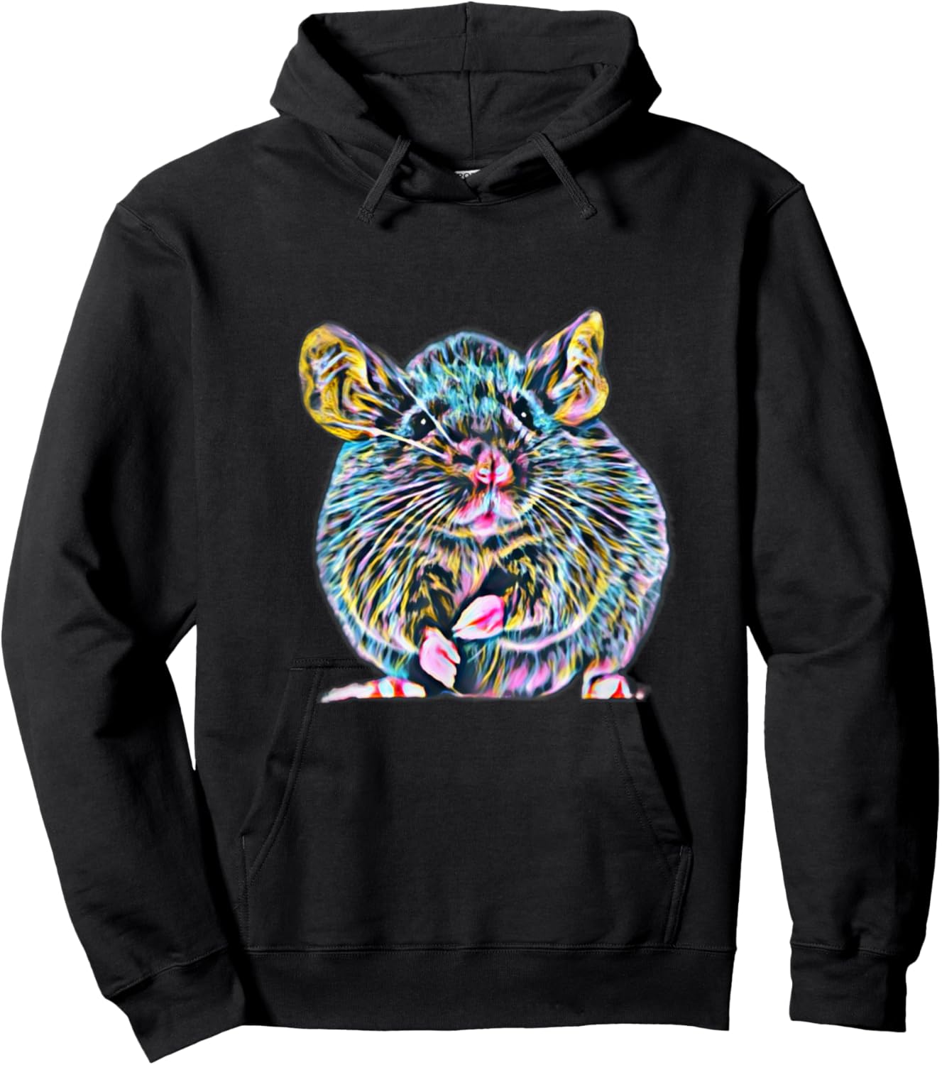 Rat Motif Rodent cute Rat in Hand Cheese Pet Rats Hoodie - Hoodie | Black