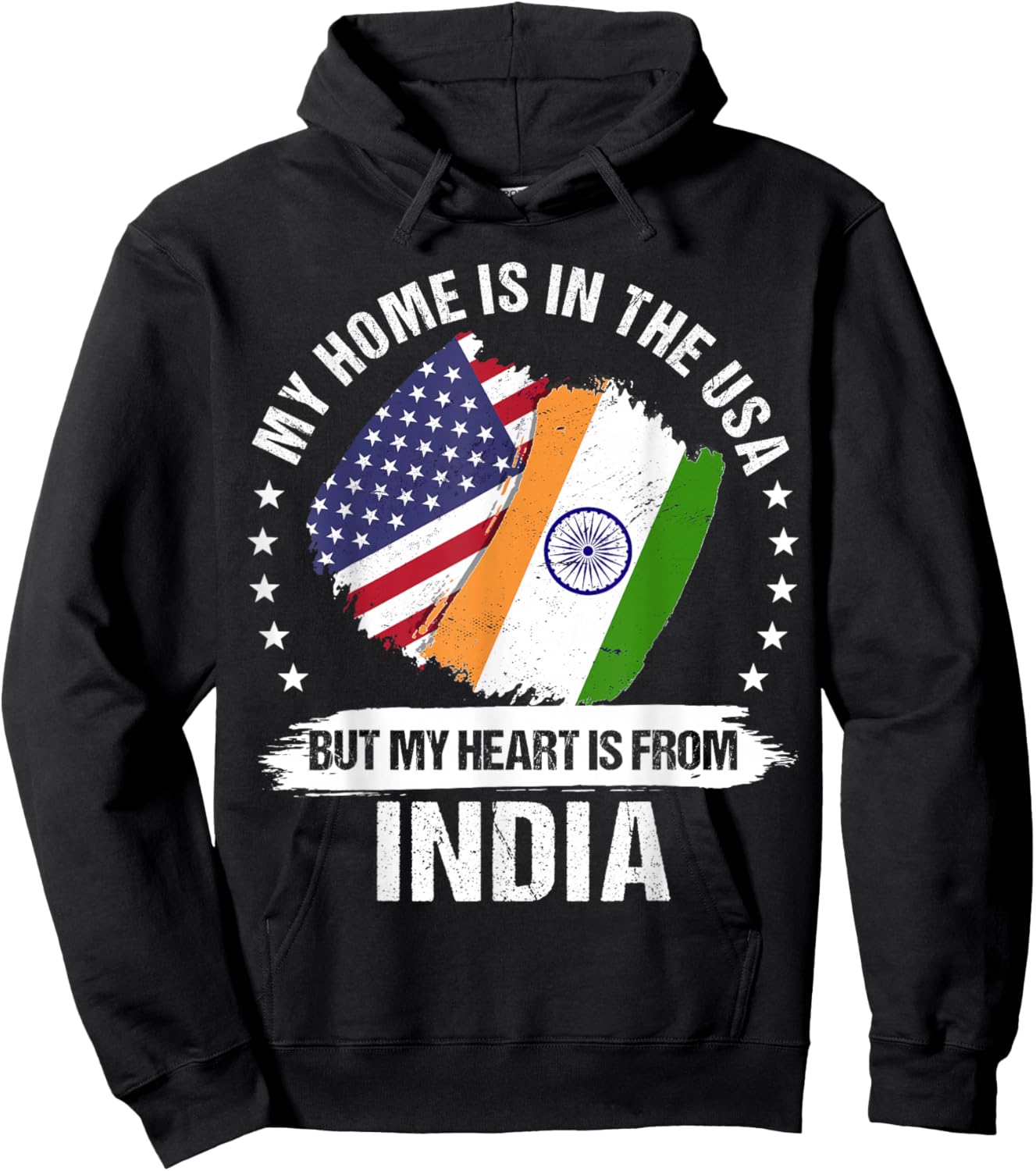American Patriot India Flag American Indian Roots Hoodie - Hoodie | Black