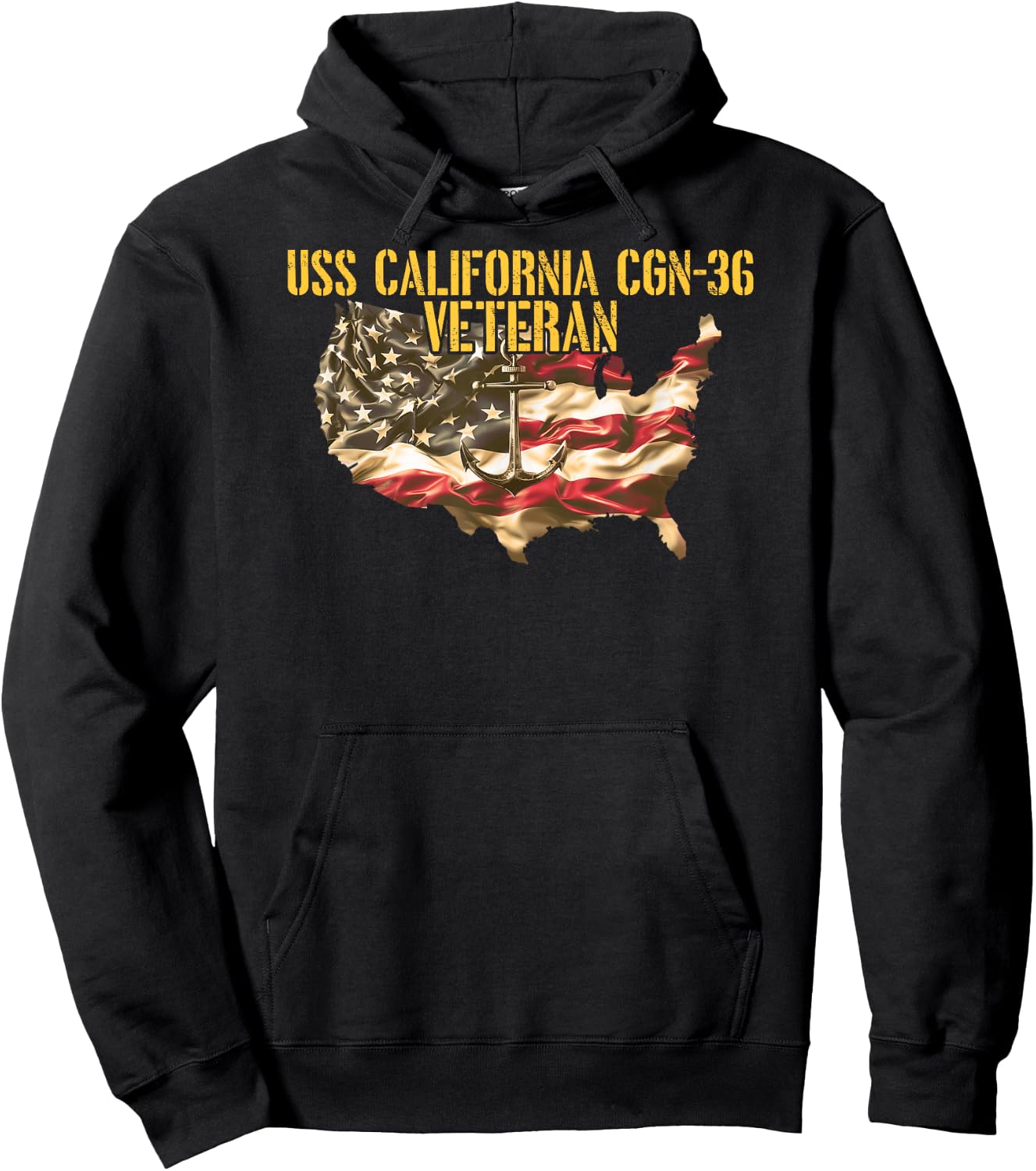 Vintage USS California CGN-36 Guided Missile Cruiser Veteran Hoodie - Hoodie | Black