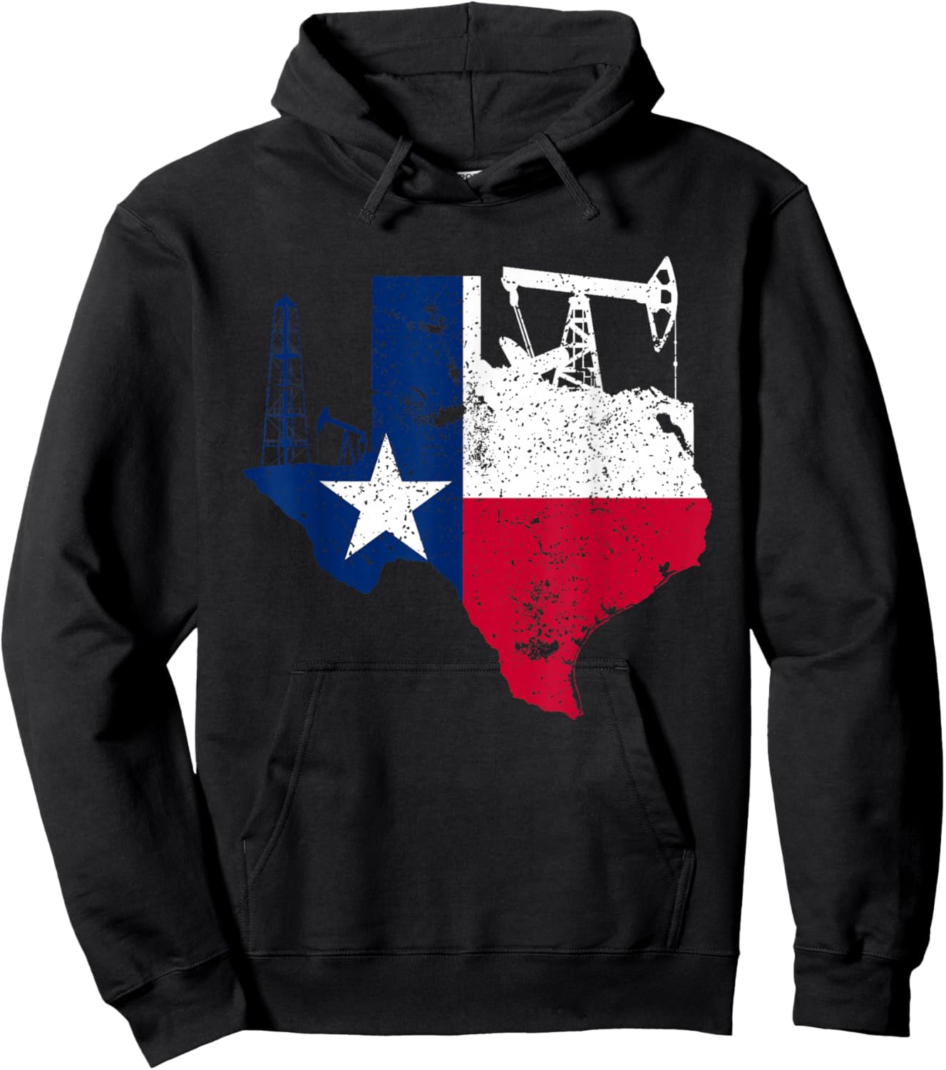 Patriotic Oilfield Worker Oilman Oil Rig Drilling Texas Hoodie - Hoodie | Black