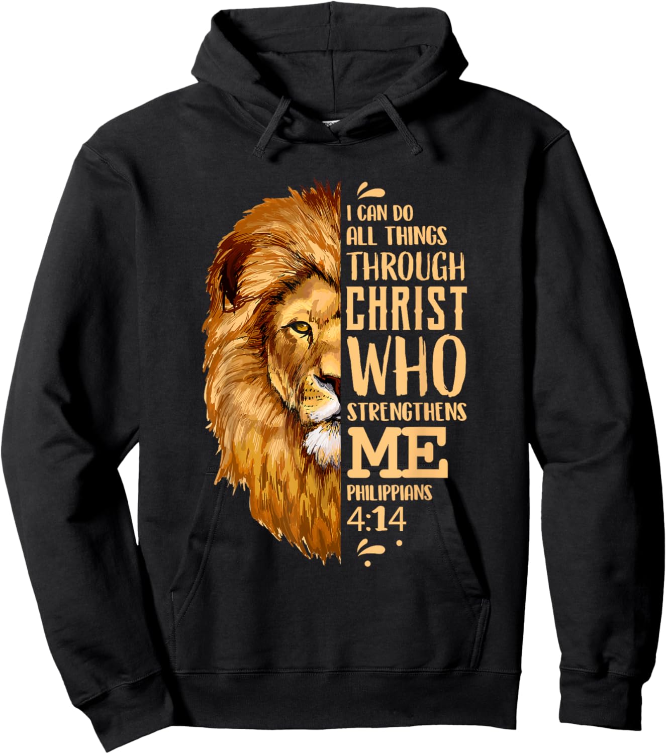 Philippians 4:13 Shirt Christian Shirts Lion Judah Hoodie - Hoodie | Black