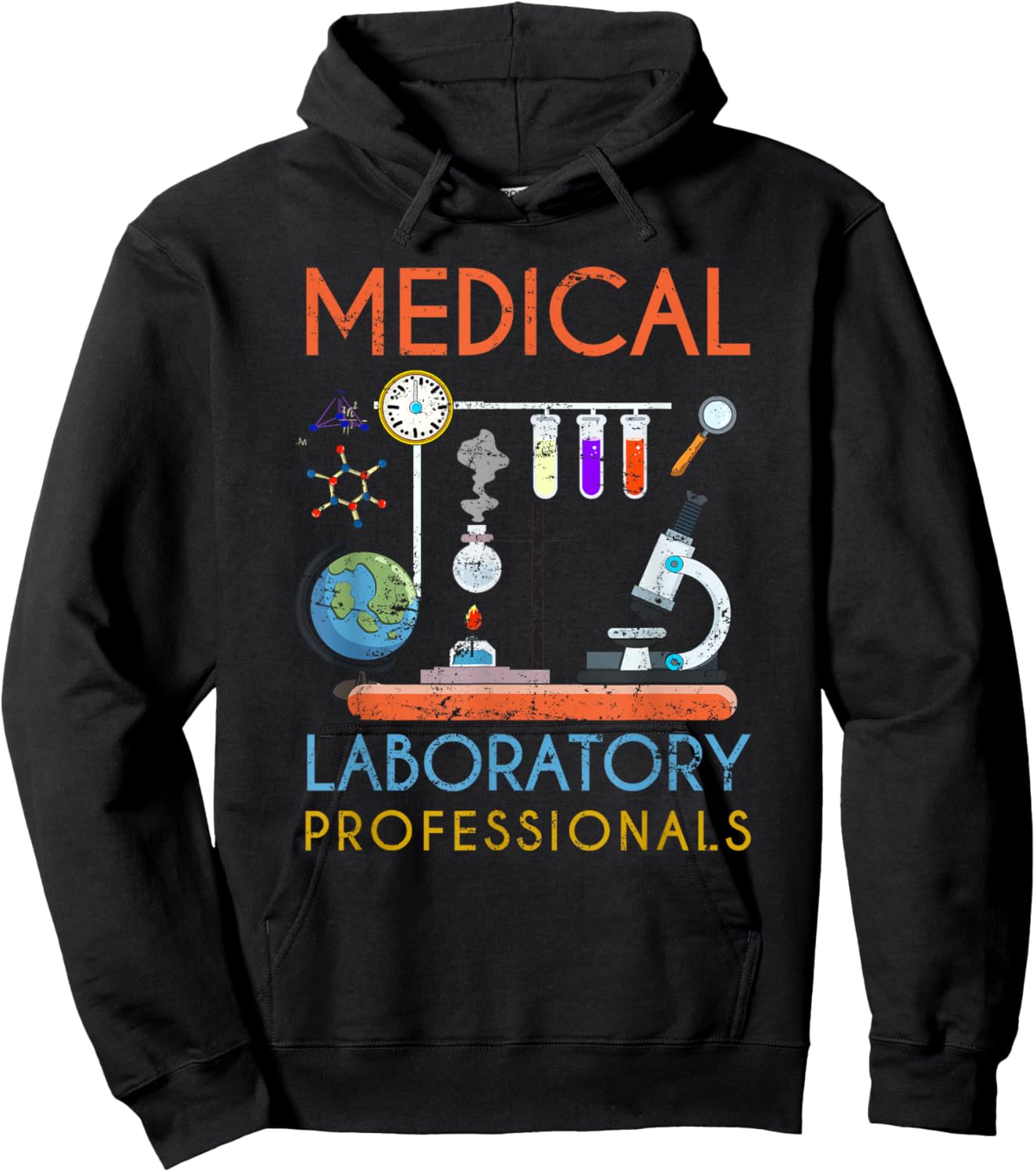Med Lab Science Microscope Medical Laboratory Professionals Hoodie - Hoodie | Black
