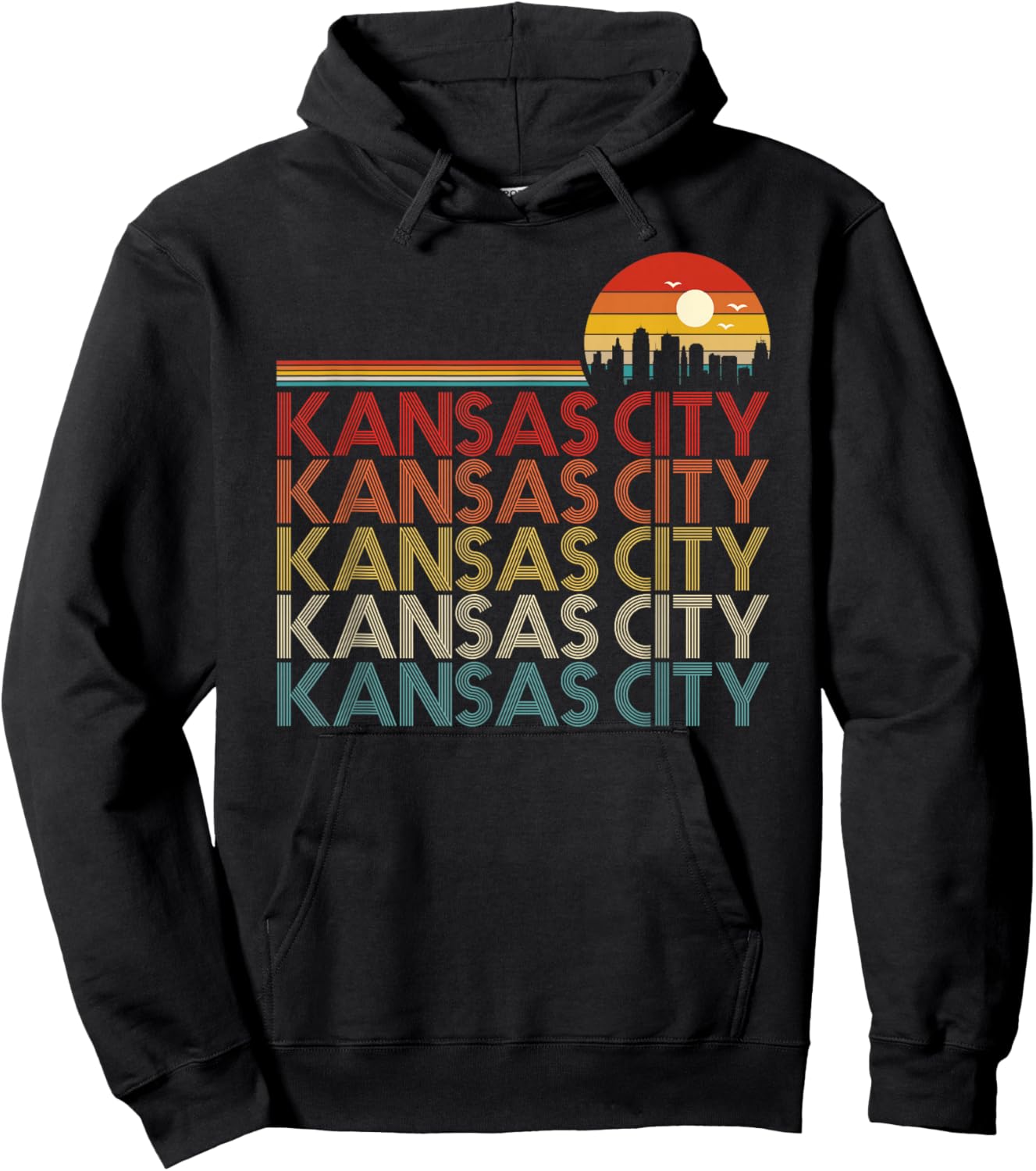 Kansas City Missouri Retro Vintage 80s Style Kansas City Hoodie - Hoodie | Black