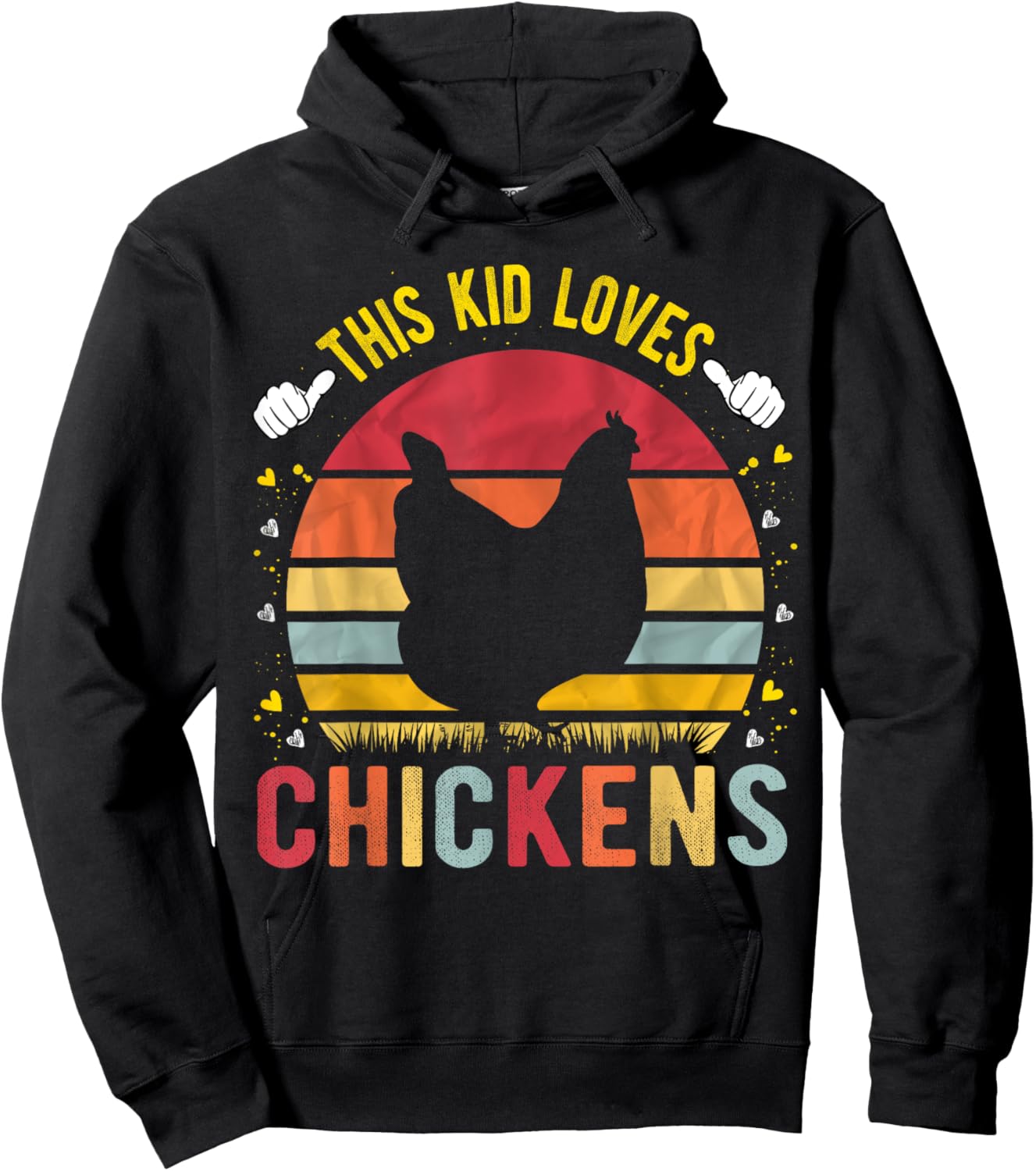 This Kid Loves Chickens Boys and Girls Chicken Gift Hoodie - Hoodie | Black
