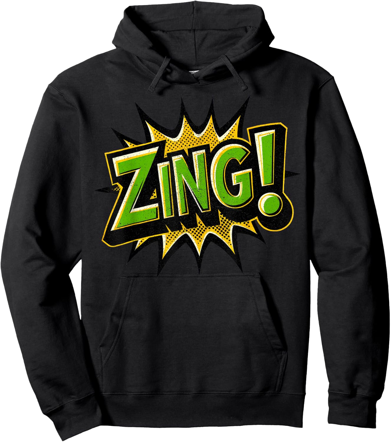 ZING! Comic Book Retro Artwork – Funny Cartoon Collector Hoodie - Hoodie | Black