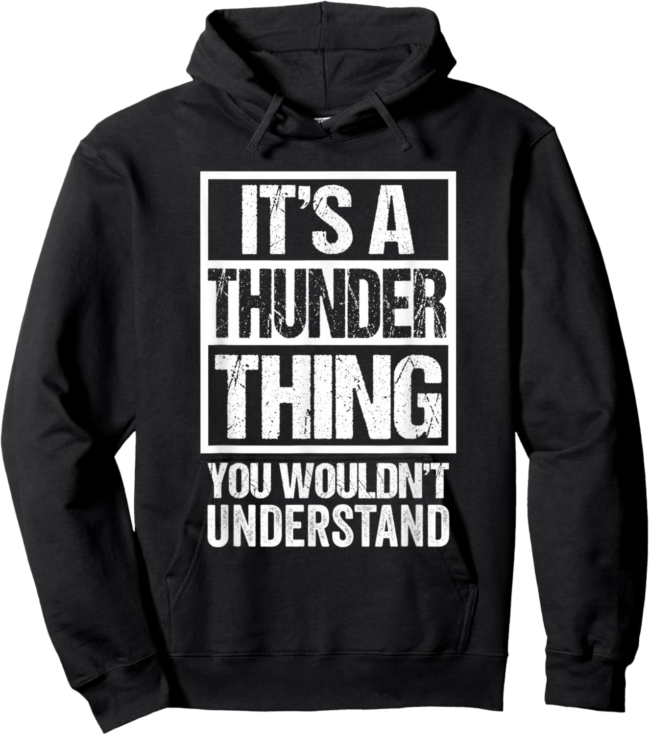 Funny Thunder Cat Mom Dog Dad Gift Ideas It's A Thunder Thing, You Wouldn't Understand. -Adults Black Small Modern Lightweight Classic Fit Short Sleeve Hoodie - Hoodie | Black