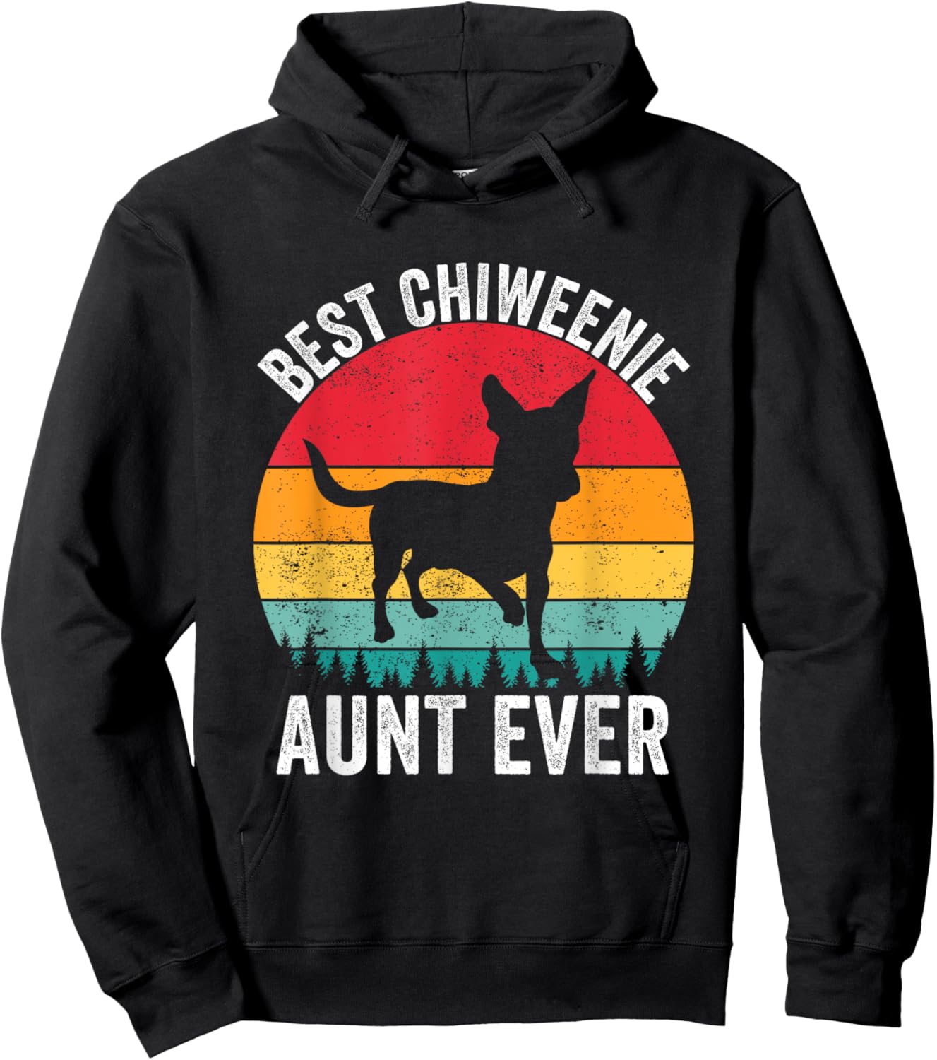 Funny Chiweenie Aunt Auntie Vintage Chiweenie Lovers Owner Hoodie - Hoodie | Black