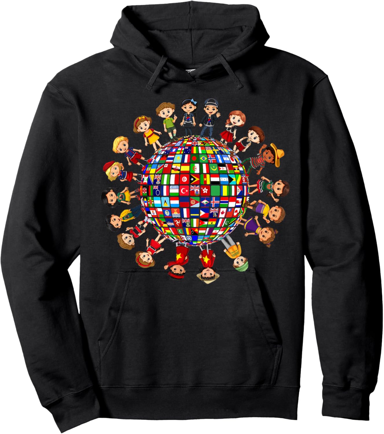 Flags of the World Cultural diversity Kids around the Globe Hoodie - Hoodie | Black