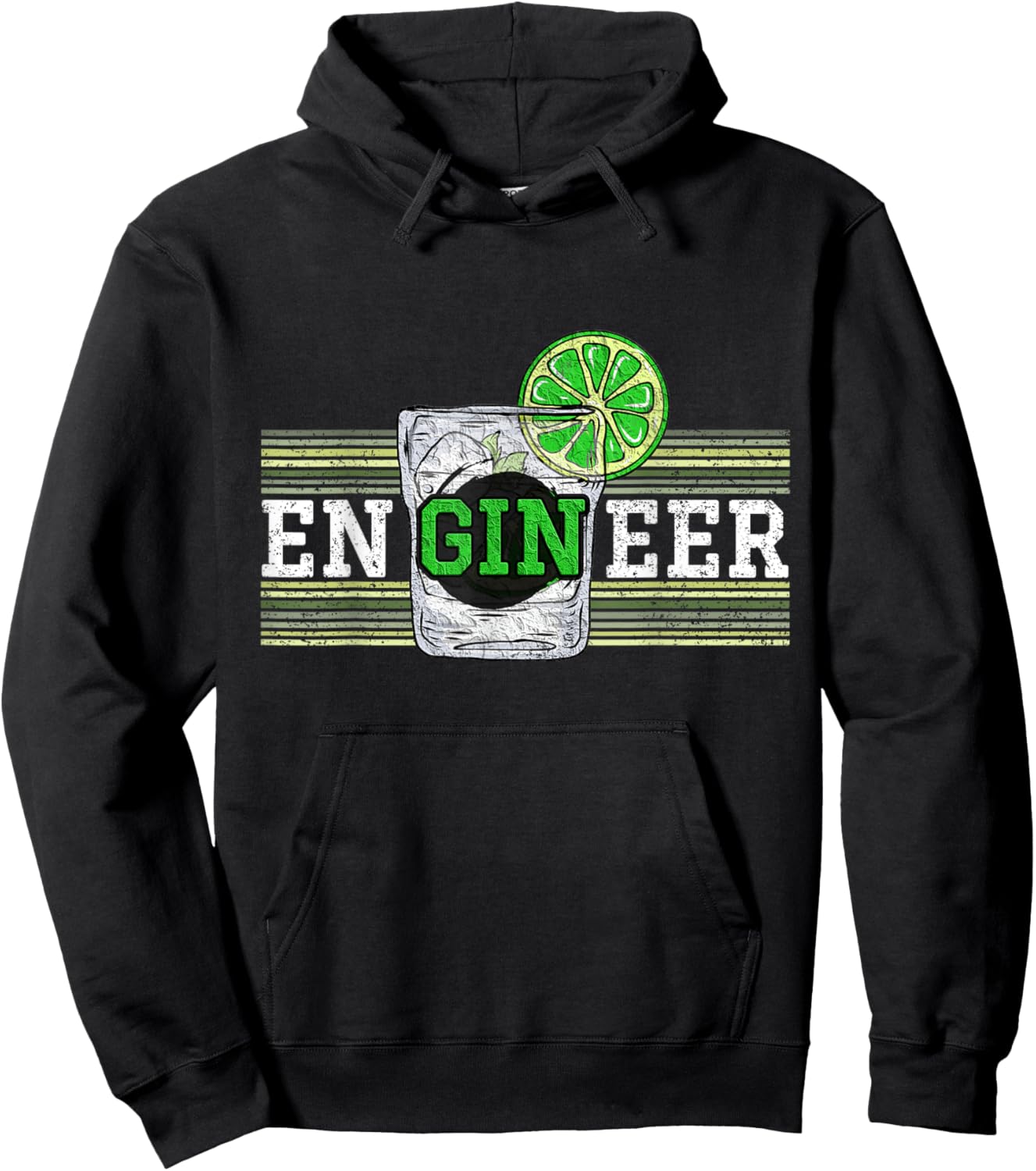 Engineer Gin "EnGinEer" Alcohol Electromechanic Profession Hoodie - Hoodie | Black