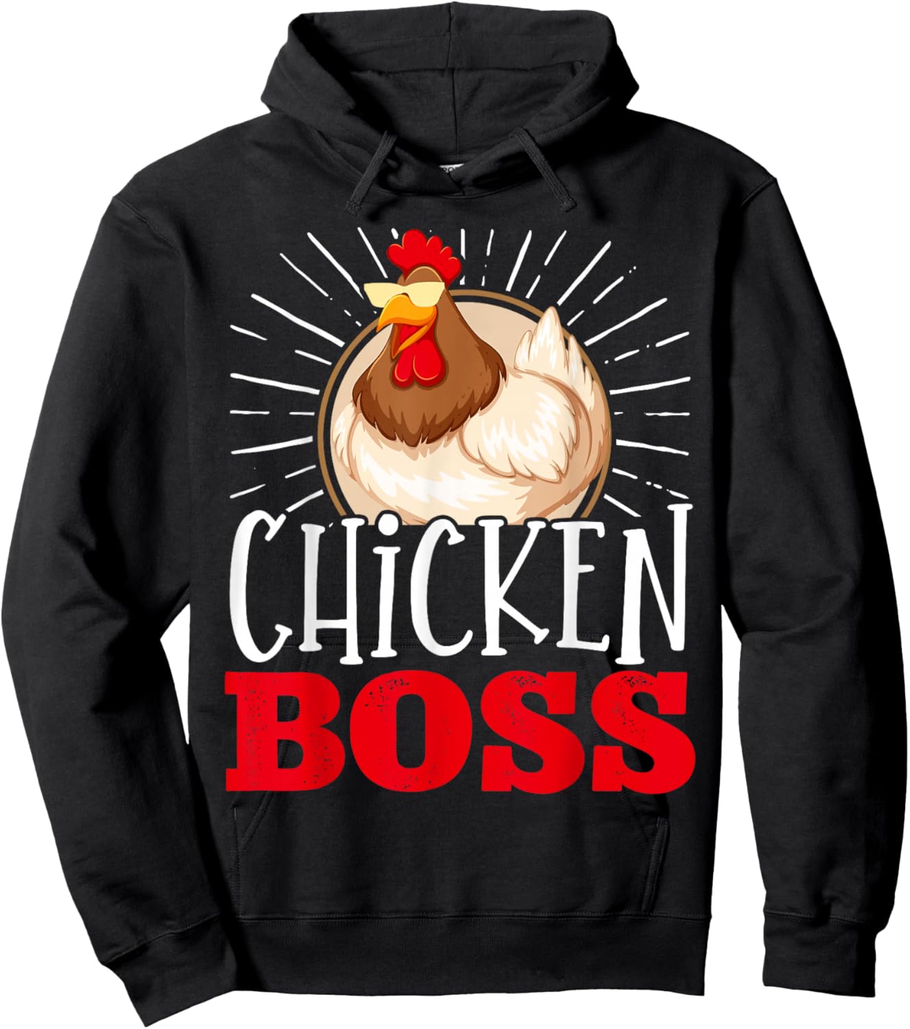 Funny Farmer Animal Pet Chicken Boss Chickens Lover Hoodie - Hoodie | Black