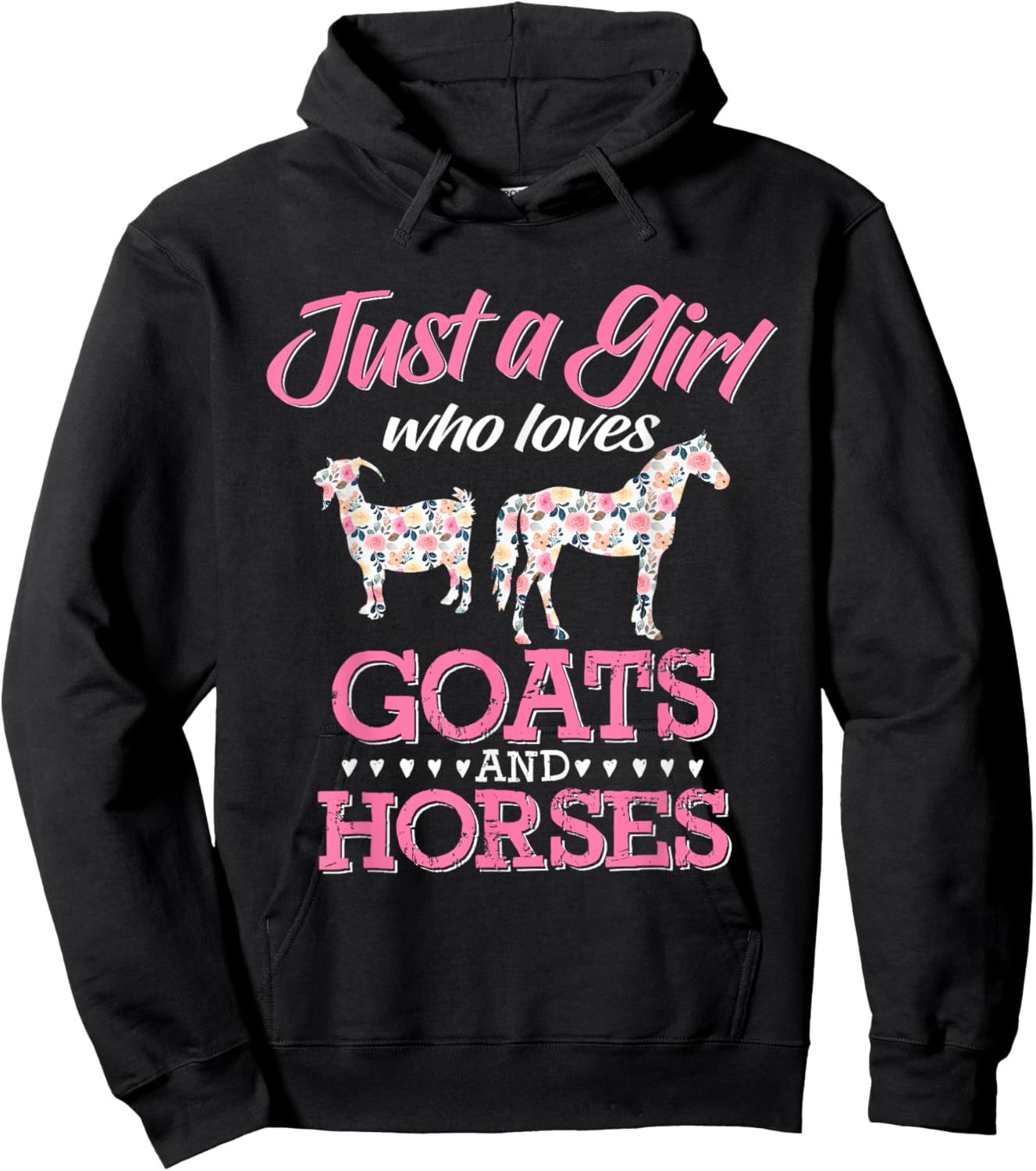 Just A Girl Who Loves Goats Horse Lover Women Farmer Hoodie - Hoodie | Black