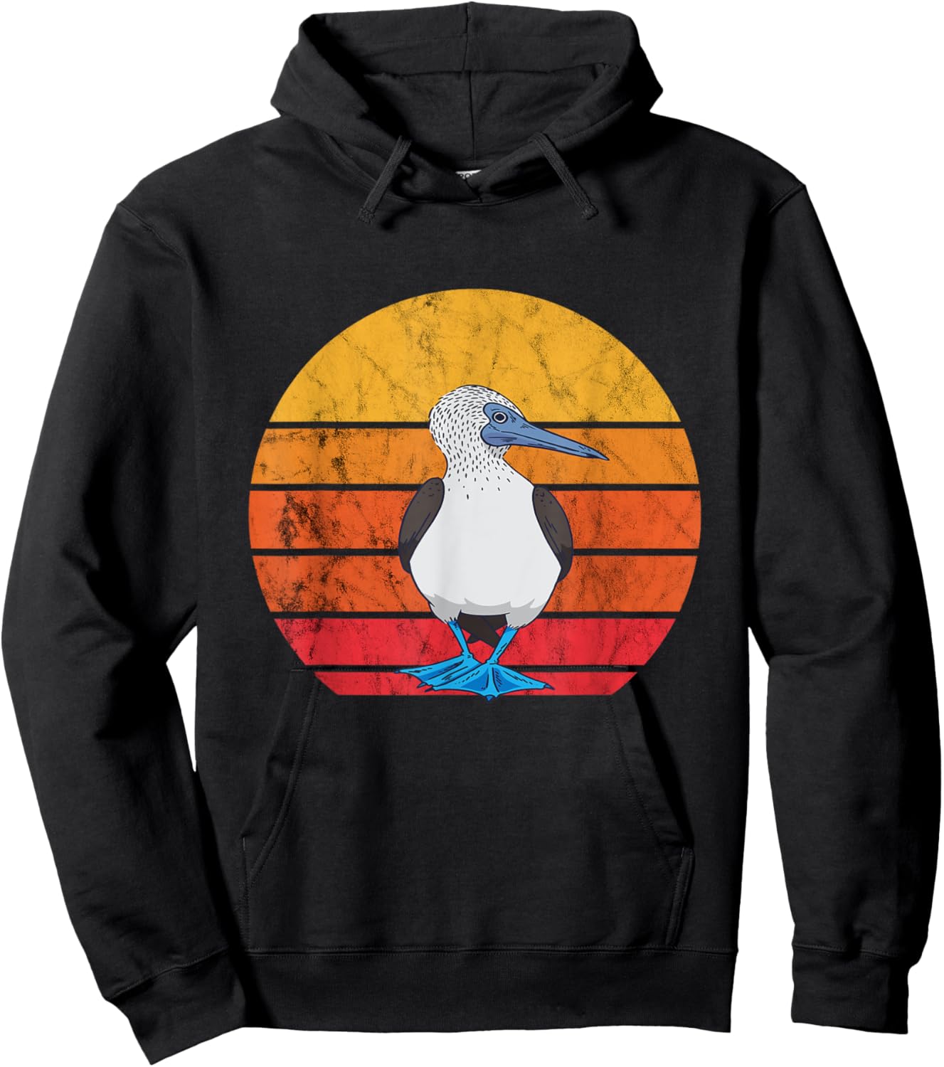 Blue Footed Boobies Tropical Sea Bird Retro Vintage Sunset Hoodie - Hoodie | Black