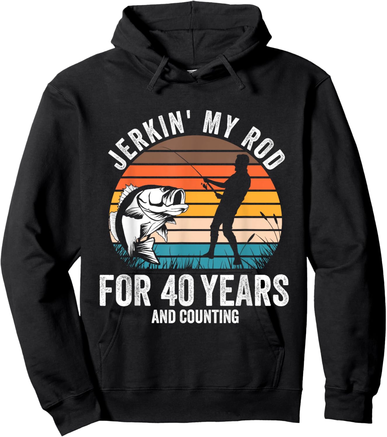 40th Birthday Gift Fisherman Men Funny Fishing 40 Bday Hoodie - Hoodie | Black