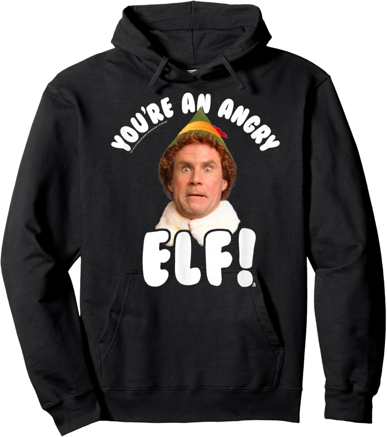 Elf You're an Angry Elf Funny Christmas Movie Hoodie - Hoodie | Black