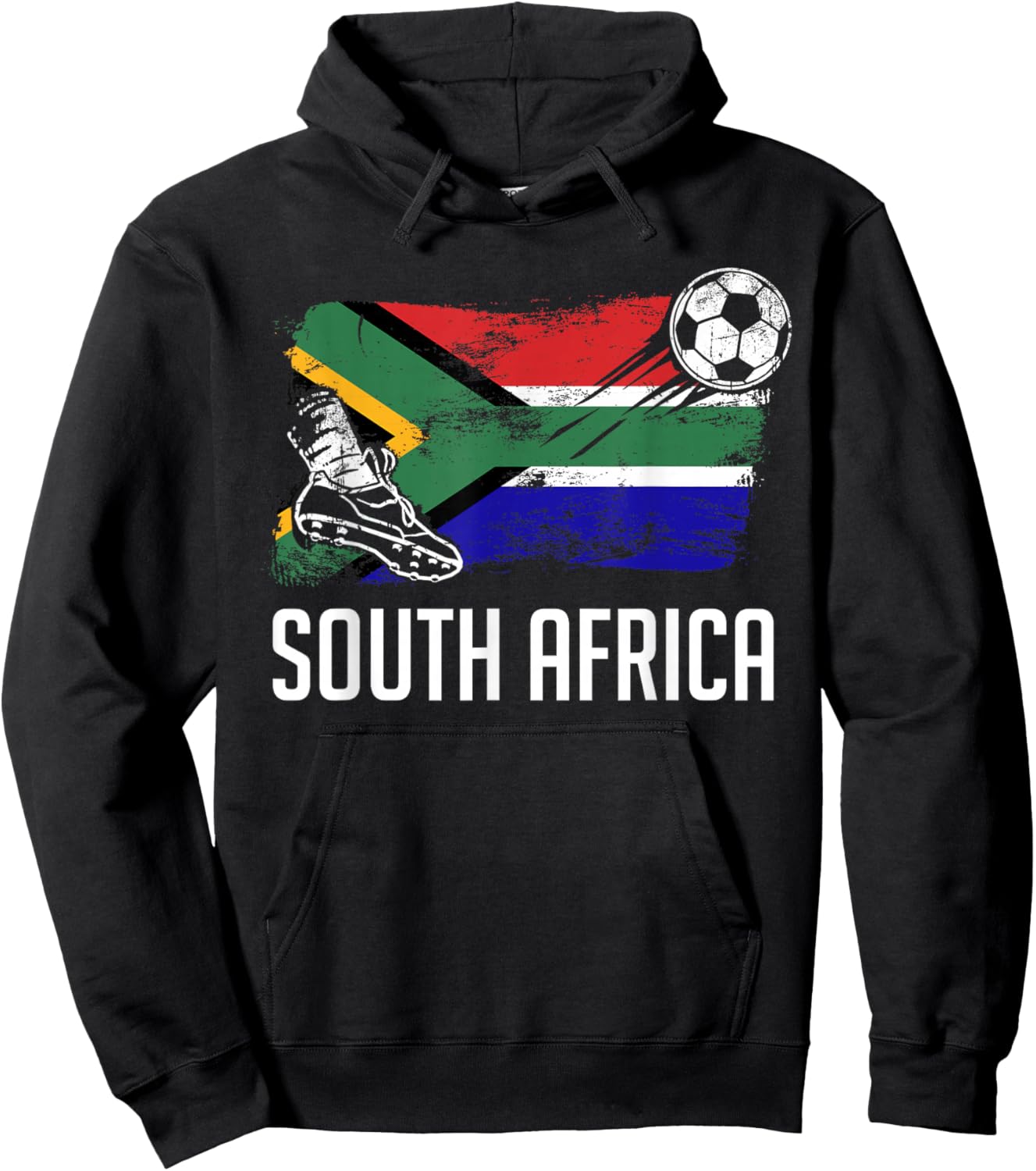 South Africa Flag Jersey South African Soccer Team Hoodie - Hoodie | Black