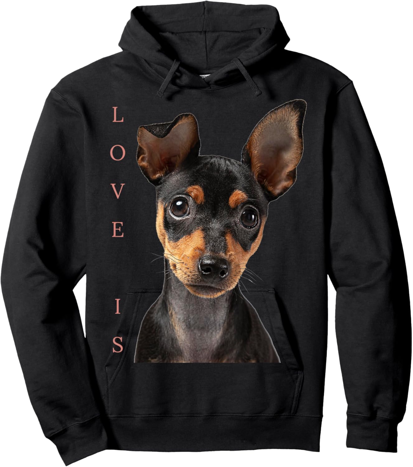 Miniature Pinscher Shirt Dog Mom Dad Love Puppy Pet Hoodie - Hoodie | Black
