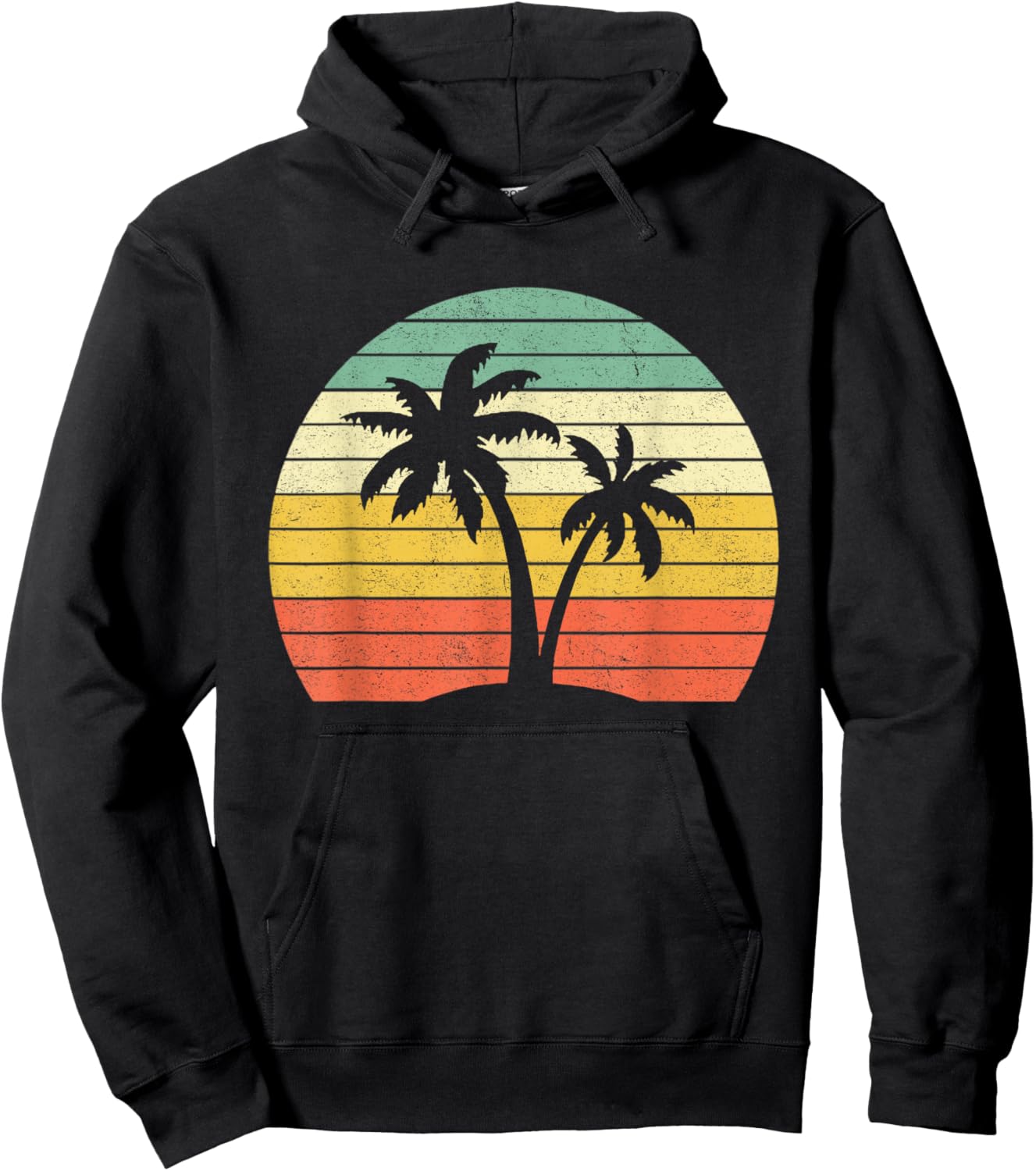Palm Tree Retro Tropical Beach Shirt Hoodie - Hoodie | Black