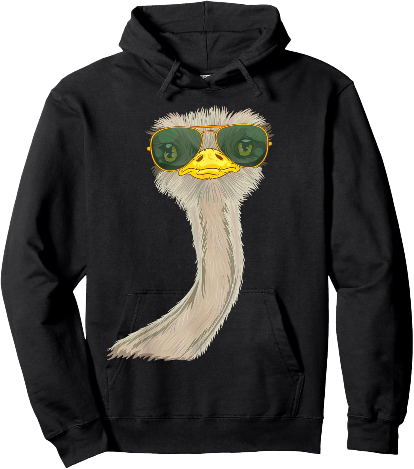 Funny Looking Ostrich Bird Africa Hoodie - Hoodie | Black