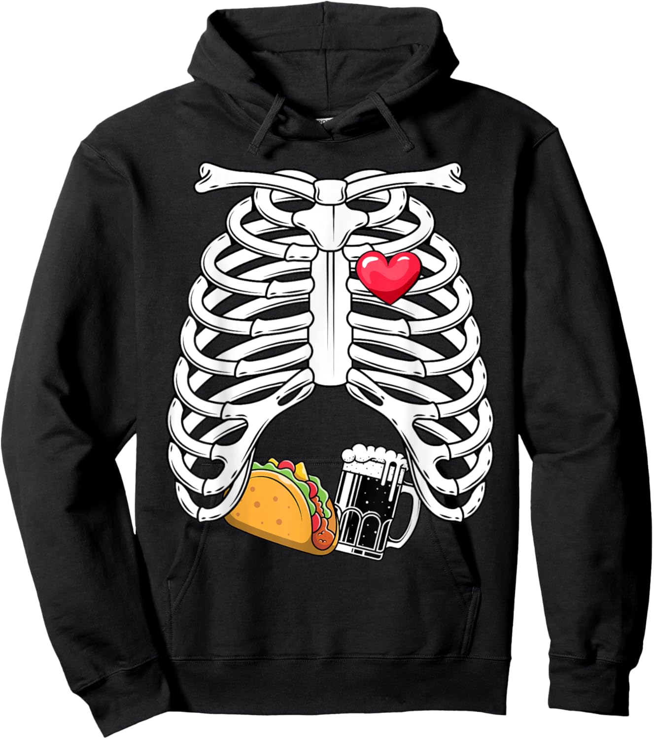 Pregnancy Skeleton Pregnant Skeleton Costume Halloween Hoodie - Hoodie | Black