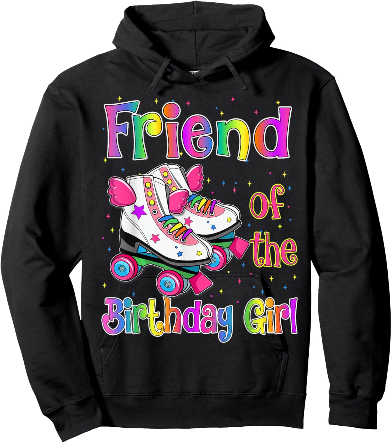 Friend Birthday Girl Rolling Skate Birthday family Party Hoodie - Hoodie | Black